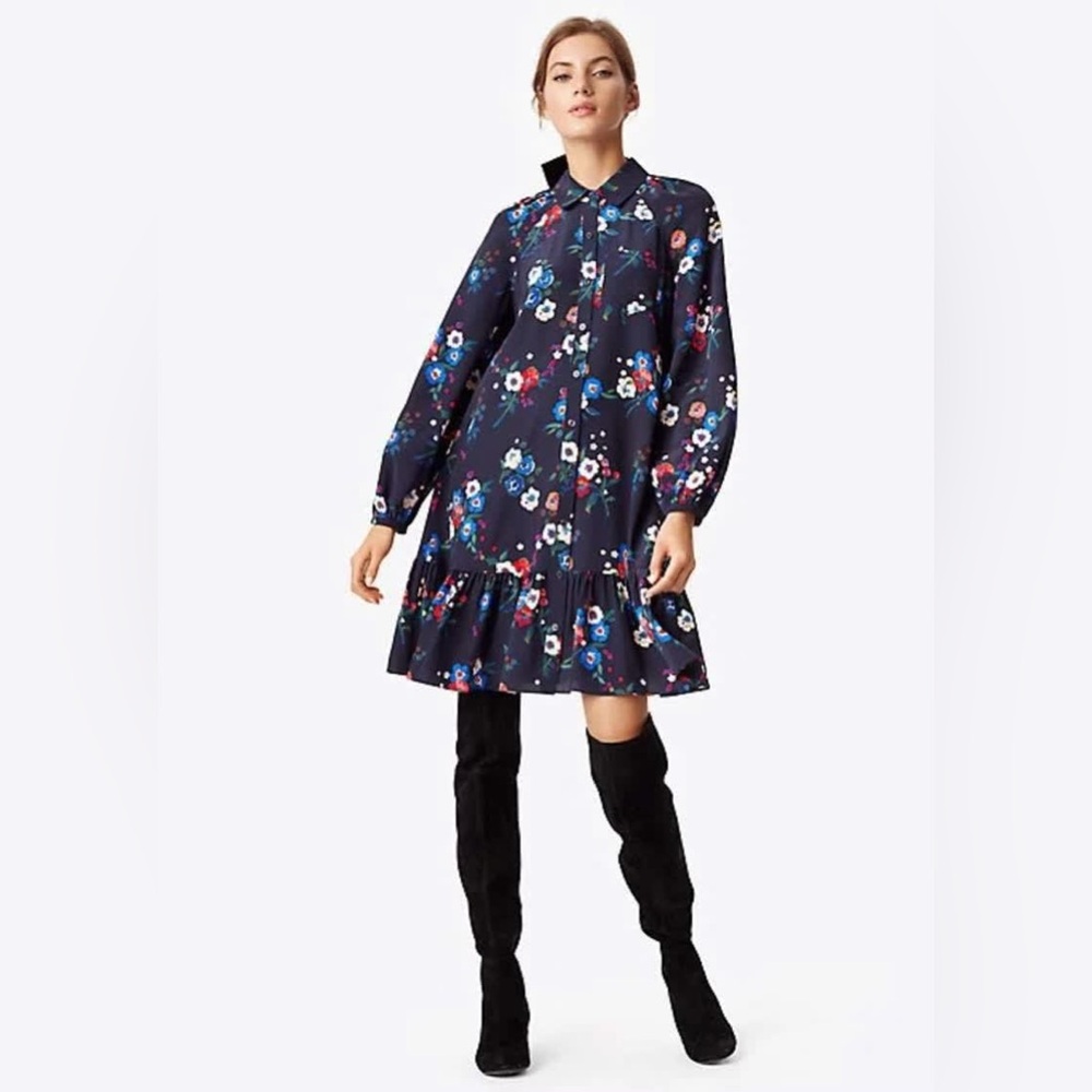 NWT Tory Burch Gabrielle Floral Silk Shirtdress